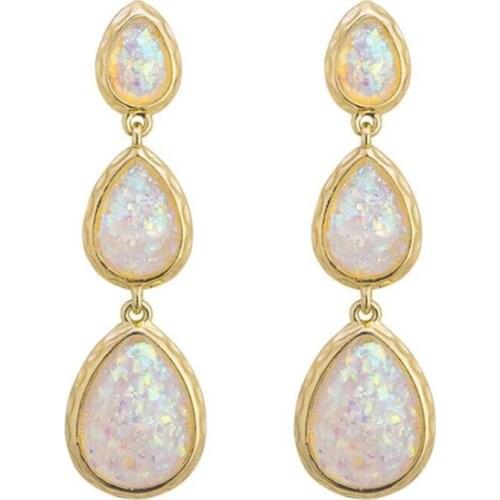 S925 Needle Resin Colorful Water Drop Earrings Charming Womens Long Gold Earrings Female Party Jewelry Gifts