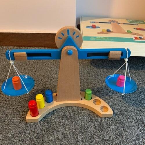 JaheerToy Montessori Teaching Aids for Scientific Experiments Balance Wooden Toys for Children Boys and Girls Toy