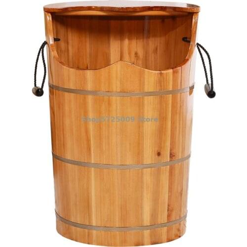 Foot Soaking Bucket Household Foot Soaking Bucket Foot Bath Bucket Steaming Bucket Knee Deep Bucket Wooden Foot Basin Steaming B