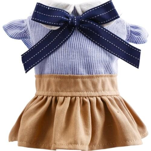 Spring Summer Dog Dresses Butterfly Bow Ruffle Sleeve Dog Clothes Teddy Bichon XS S M L XL