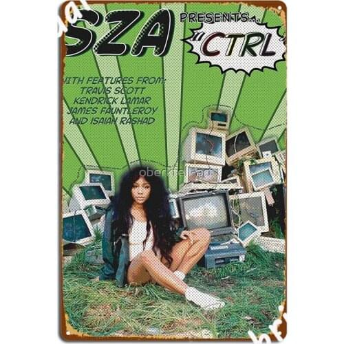 Sza Ctrl Vintage Comic Themed Poster Metal Sign Wall Wall Decor Wall Cave Vintage Tin Sign Poster