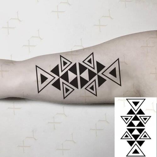 Waterproof Temporary Tattoo Sticker Net Red Black & White Lattice Totem Flash Tattos Star Moon Body Art Arm Fake Tatoo Women Men