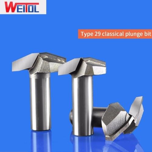 WeiTol 38mm diameter width 12.7mm shank tungsten carbide router bits wood end mill CNC cutting tools for MDF