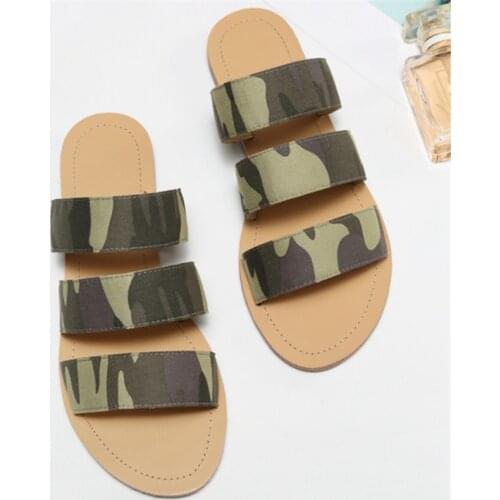 Plus Size 36-42 Womens Casual Flat Slippers Classic Triple Buckle Open Toe Beach Slides Summer Outdoor Ladies Dress Shoes