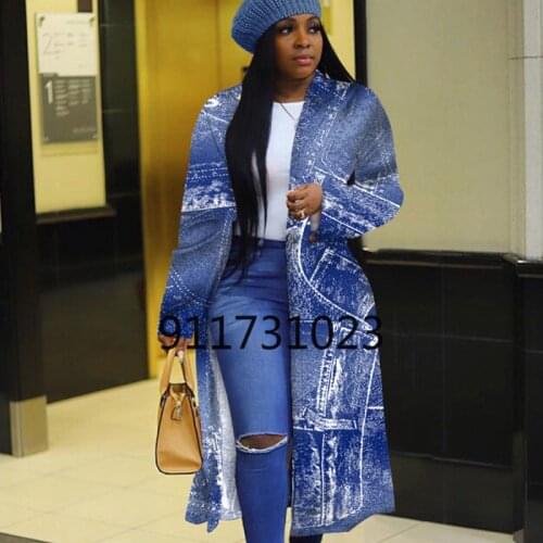 2021 Spring African Clothes for Women African Women Long Sleeve Printing Plus Sie Long Shirt Dress S-5XL