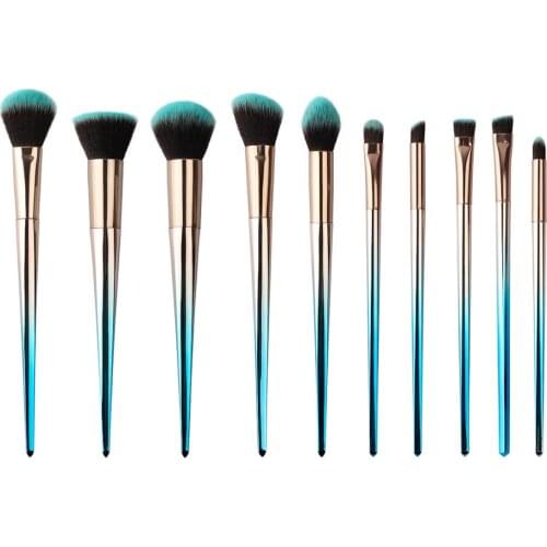 10/7Pcs Makeup Brushes set customiz Gradient Blending Eye Shadow Foundation Brochas Maquillaje Cosmetics Pincel Maquiagem Blue
