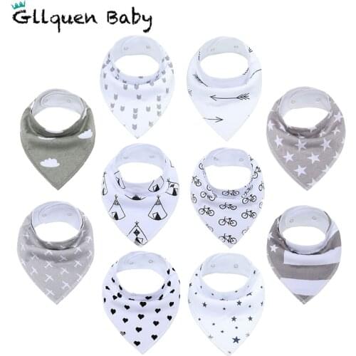 Baby Bandana Drool Bibs Super Soft 10 Pack Absorbent Cotton Organic Bib Set Baby Shower Gift Set for Teething and Drooling