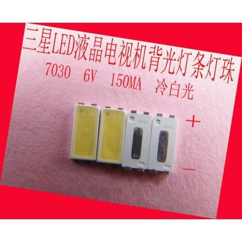 100piece/lot FOR repair Samsung tcl LCD TV LED backlight Article lamp SMD LEDs 7030 6V Cold white light emitting diode