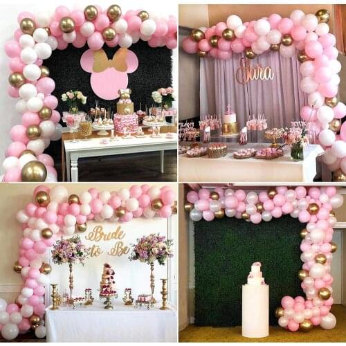 112pcs Pink Balloon Arch Garland Kit for Baby Shower Wedding Birthday Graduation Anniversary Bachelorette Party Background Decor