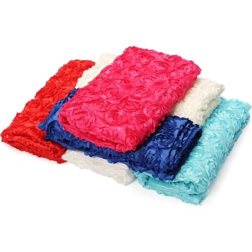 140cm Width 3D Satin Fabric Rose Flowers Aisle Runner Marriage Carpet Curtain Wedding Carpet Curtain Table Cover Decoration