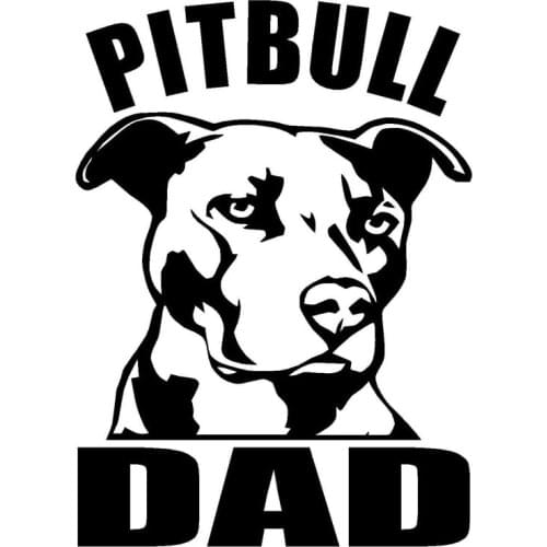 8.5CM*11.5CM PITBULL DAD Vinyl Decal Sticker Car I Love My Rescue Dog Black/Silver C8-0019