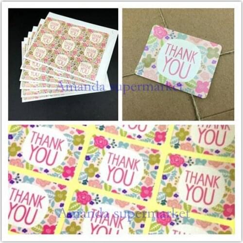 900pcs Thank You Rectangle Label Sticker Packaging decorative Gift stickers