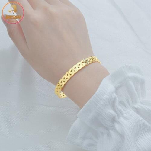 Akizoom Triangle Hollow Carved Open Bracelet Stainless Steel Femme Bangle Charm for Women Girl Party Pulseras Jewelry Gift