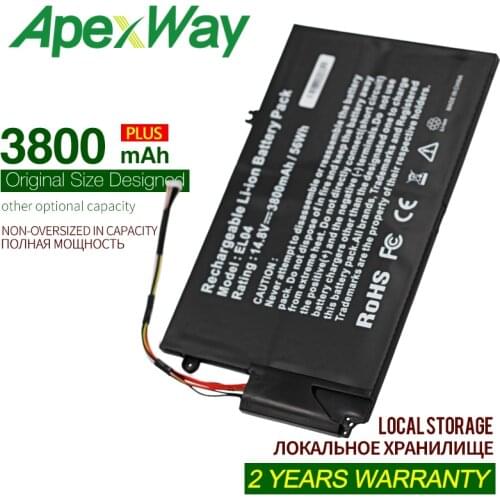 ApexWay 3800mAh14.8V battery for HP ENVY 681879-171 PR4 I5-3317U 4 4T-1000 TouchSmart ELO4XL 681879-541 EL04 4 EL04XL 681879-1C1