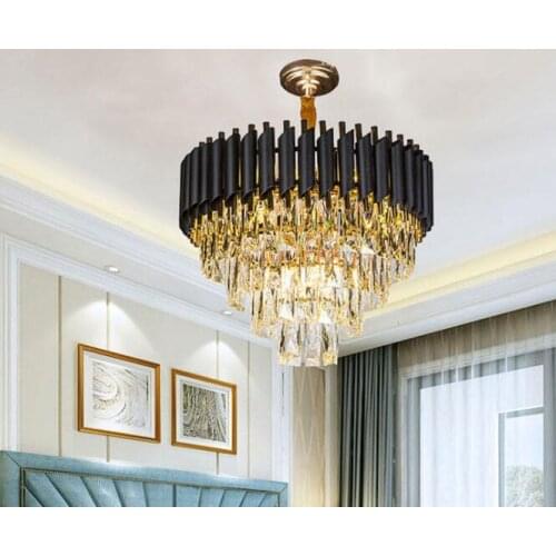 American Crystal Chandelier Creative Living room Led Simple Atmosphere Modern Living room Restaurant Luxury Villa Simple Crystal