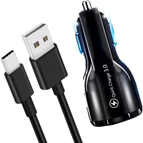 QC 3.0 Car Charger Type C USB Fast Charger Data Cable For OPPO Reno 6 5 4 Pro Realme 8 7 Pro A95 A55 5G Car Charger Phone Cable