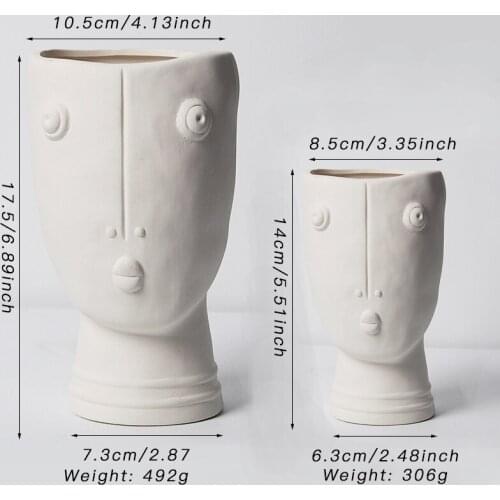 White ceramic head planter pot Creative nordic art decration pots balcony decorations maceteros decor home garden accessories