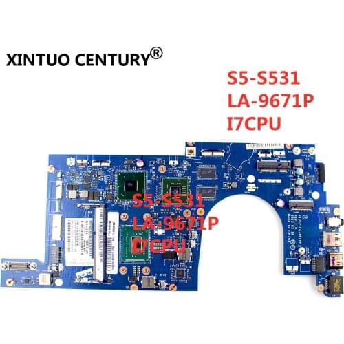 For Lenovo ThinkPad S5-S531 Test original mainboard LA-9671P Laptop motherboard I7-CPU with video card