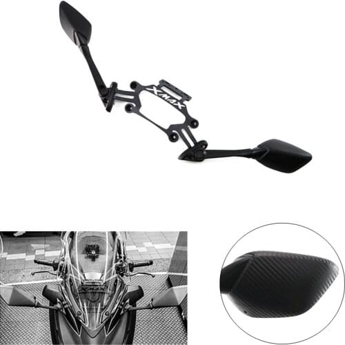 For Yamaha XMAX 250 300 X-MAX250 X MAX 300 250 2018 2017 front Stand Holder Mobile Phone GPS Plate Mirror Bracket Carbon Mirrors