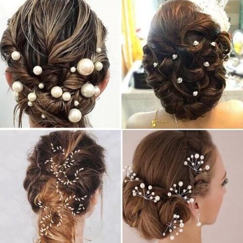 Elegant Bridal Pearl Handmade Flower Beautiful Crystal Hair Accessories Wedding Hair Pins Bridesmaid Bridal Decor 1000-30pcs