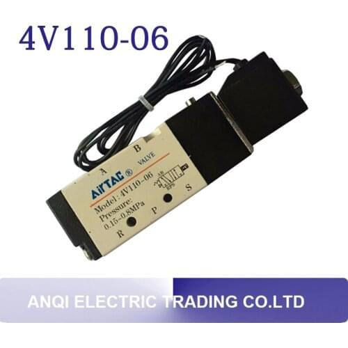 1/8" 4V110-06 Solenoid Valve Smart Pneumatic Valve for Air Systems DC12V DC24V AC110V AC220V