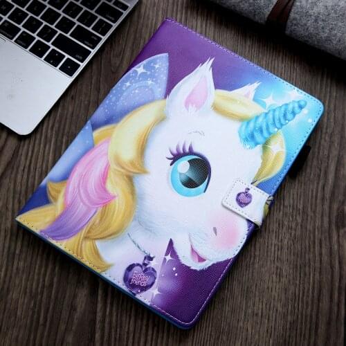 For Fire HD10 2019 Case 2015 PU Leather Tablet Case for Amazon Fire HD 10 2017 2015 Unicorn Puppy Cover Flip Stand Tablet Funda