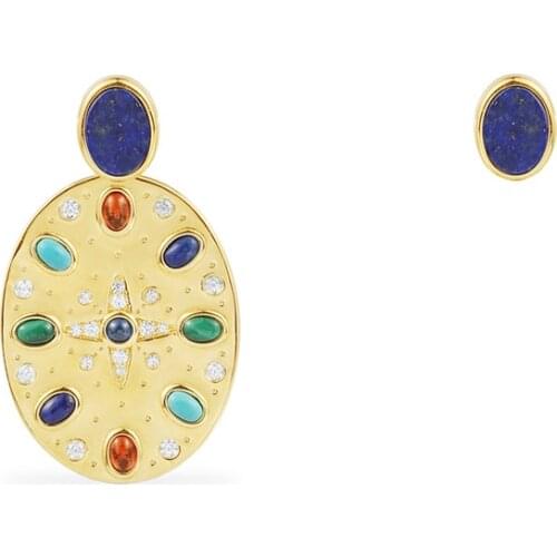 The hot selling 925 sterling silver lock set stone new pair of ear pendant