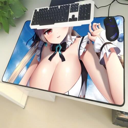 XGZ Laptop Cartoon Large Size Mouse Pad Sexy Big Breasts Beauty PC Mat Pure Cute Girl Natural Rubber Universal Slip Type