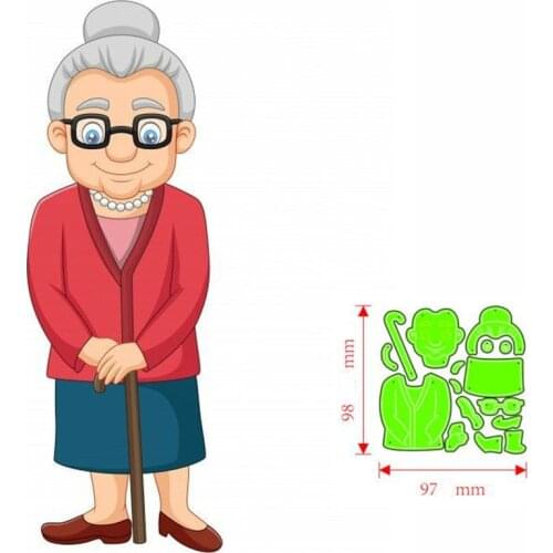 Metal Cutting Dies Old grandmother DIY Scrapbooking Paper Cards Decorative Craft Embossing