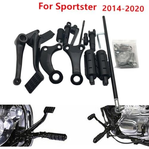 Motorcycle Forward Control Pegs Lever Linkage For Sportster XL883 XL1200 2014-later