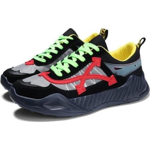 New Korean Version Of The Color Matching Cold-adhesive Shoes Mens Mesh Breathable Sports Shoes Comfortable And Wear-resistant