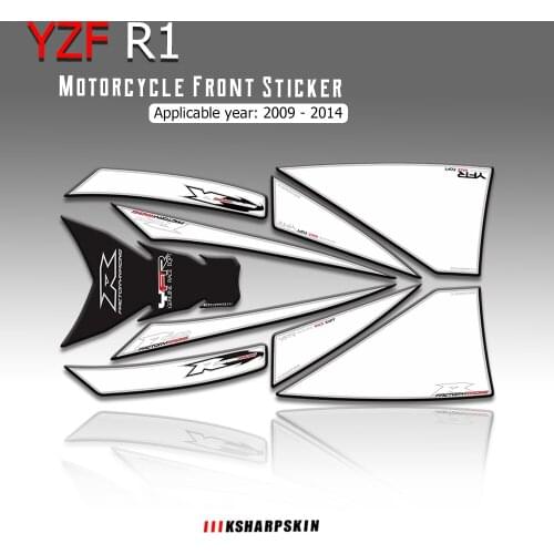 New 3D Gel Motorcycle Front Fairing Sticker Protector Number Board Moto Engine Vehicle decals for Yamaha YZFR1 2009 - 2014