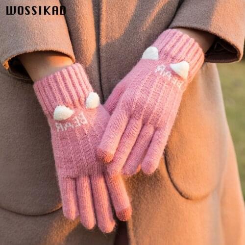 Touch Screen Gloves Winter Cashmere Lining Keep Warm Guantes Women Couple Gloves Handschoenen Christmas Present Dropshipping