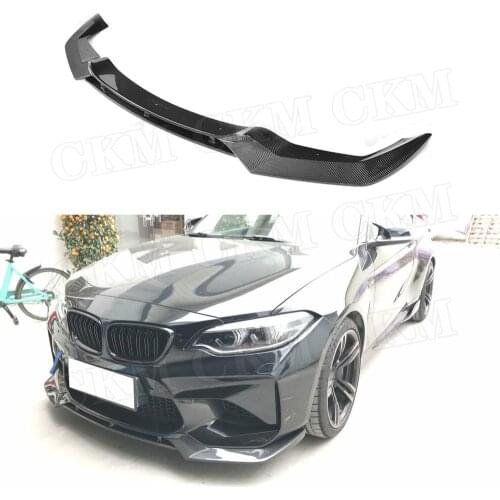 2 PCS Carbon Fiber/FRP Front Bumper Lip Chin Spoiler For BMW F87 M2 2016-2019 V Style Bumper Guard Car Tuning Parts