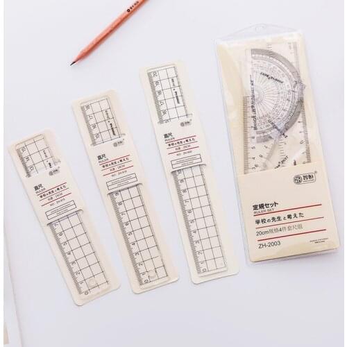 1 Pcs Transparent Simple Style Plastic Ruler Escolar Student Office Learn Stationery Drawing School Supplies