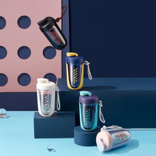 550ml Plastic Whey Protein Powder Shaker Bottle Outdoor Gym Fitness Portable Sport Drink Bottle With Stirring Ball Milkshake Cup