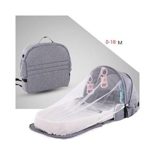 Portable Baby Bed Folding Baby Nest Bed Cot For Travel Foldable Backpack Crib With Mosquito Net Infant Sleeping Basket With Toys