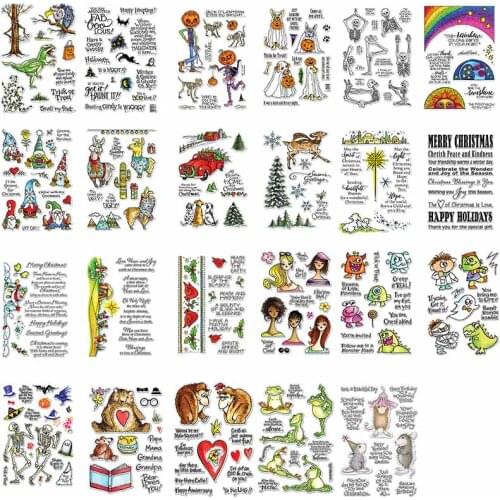 Halloween Christmas Series Animals Transparent Silicone Clear Stamp for Scrapbooking Diy Craft Decoration Soft Stamp