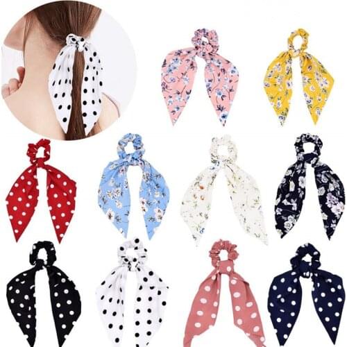 New Fashion Scrunchies Elastic Hair Band Bow Hair Ropes Girls Hair Ties Women Hair Accessories Sweet Women Headband