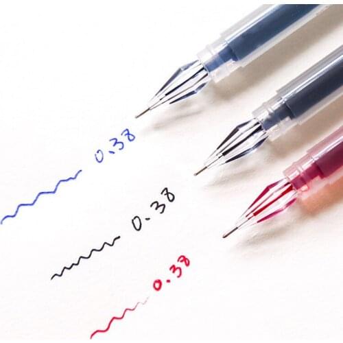 24Pcs Gel Pen Diamond Nib Large Capacity Refils Pen Black Blue Red Carbon Pen 0.38mm Financial Needle Students Stationery