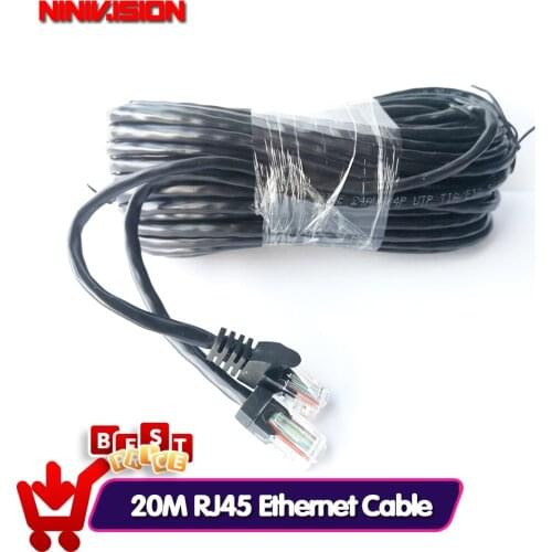 NIVISION 20M 65ft cat5 Ethernet Network Cable RJ45 Patch Outdoor Waterproof LAN Cable Wires For CCTV POE IP Camera System
