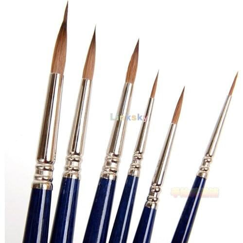 Escoda Optimo 1210 Series,Natural Mink Hair,Round Pointed Head,Artist Watercolor Brush,Solid Wood Handle,Clear Engraving