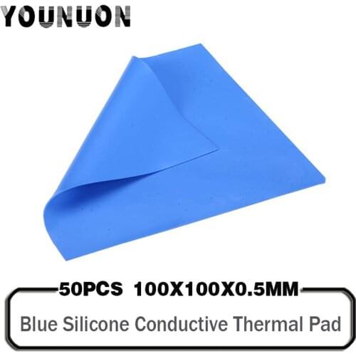 50PCS YOUNUON Silicone Thermal Pad 100X100mm 0.5mm thickness GPU CPU PC VGA Heatsinks cooling Pad 3.2W/mk 100x100x0.5mm