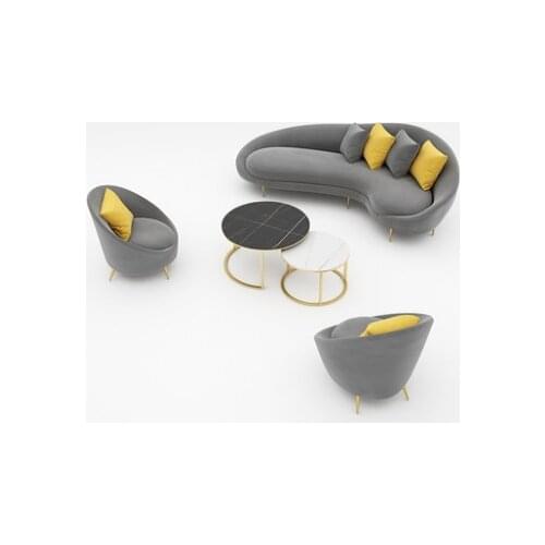 Nordic beauty salon reception sofa arc simple modern special-shaped luxury shop small sofa clothing store net red