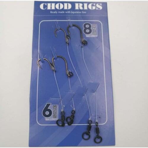 4pcs\Lot Carp Fishing Hair Rigs Braided with 6# 8# Thread Hooks Swivel Boilies Carp Rigs Carp Fishing Accessories