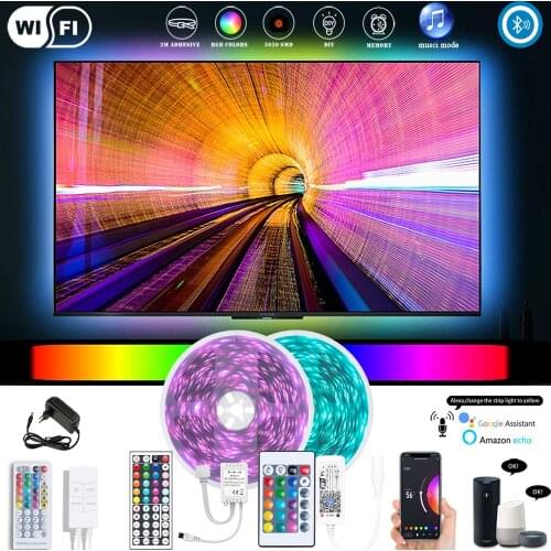 PIRTSDEL 25M 30M Bluetooth Led Strips Lights 5050 WIFI RGB Flexible Tape Led Ribbon 10M 15M 20M With Phone APP Control LED Strip
