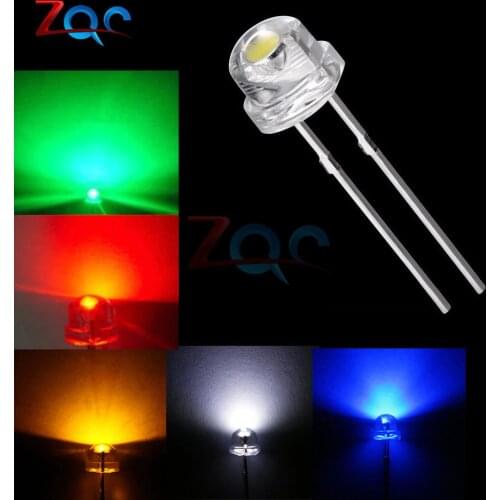 100Pcs 5mm Diode LED White Red Green Blue Yellow Purple LED Water Clear Super Bright Wide Angle Bulb 20000mcd Lamp