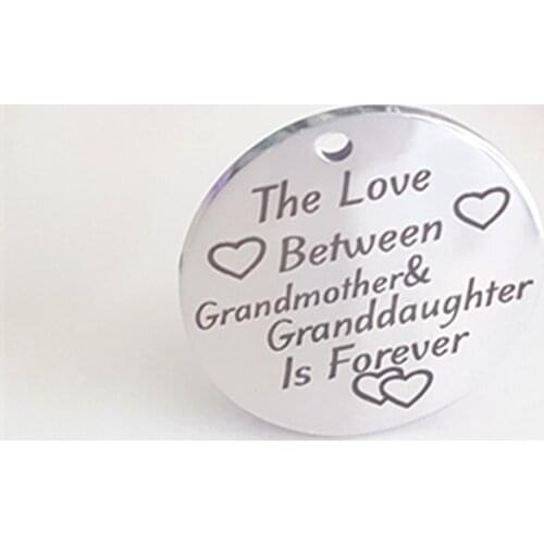 20PCS DIY Stainless Steel Jewelry The Love Between Grandmother& Granddaughter is Charms Pendant DIY Necklace&Bracelet Jewelry