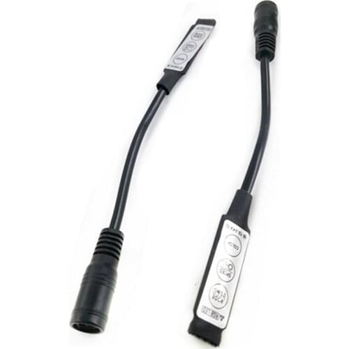 1pc black color 12V 24V Mini 3key LED dimmer mini led controller with DC connector 12A Good Quality