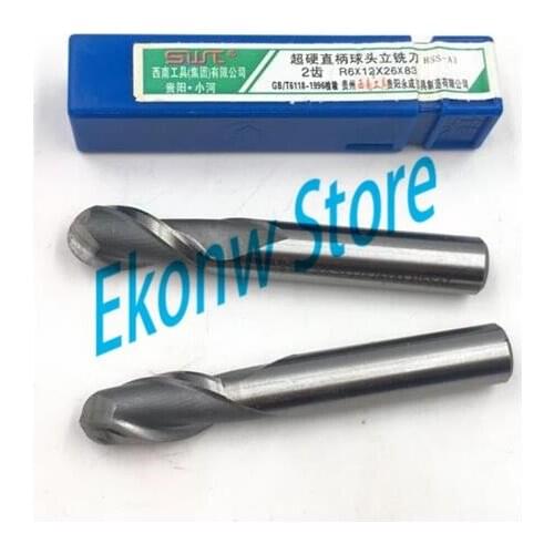 1pcs HSS 2 Flute Ball Nose End Mills Straight Shank R0.5-R12.5 Mill Cutter Lathe Cutter CNC Bit Tool
